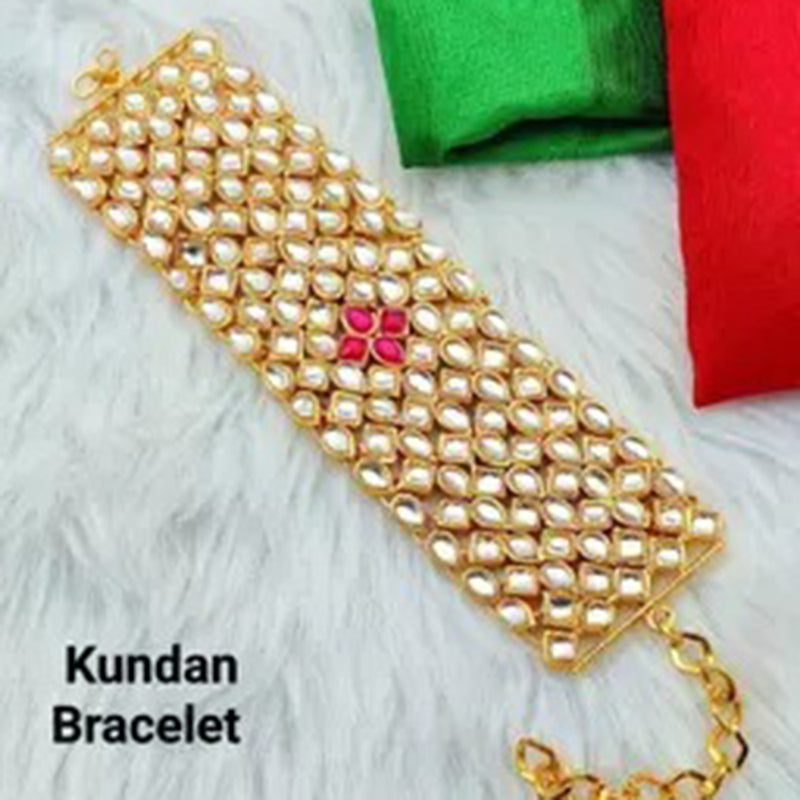 Shree Jai Sai Art Gold Plated Kundan Stone Bracelet