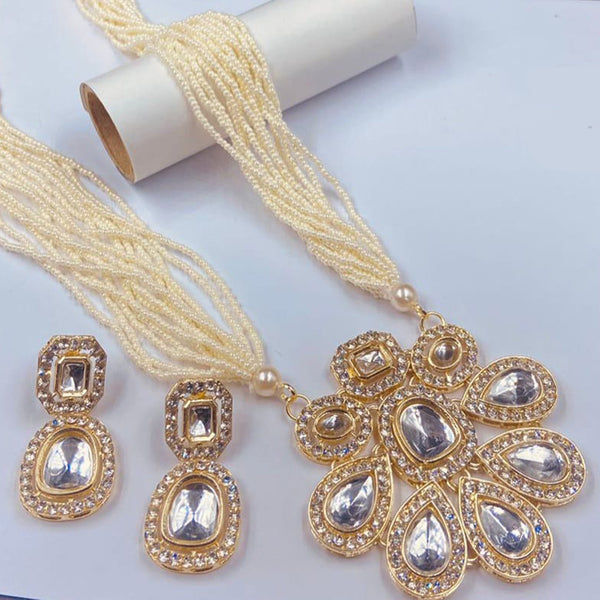 Naitika Arts Gold Plated Pearl Long Necklace Set