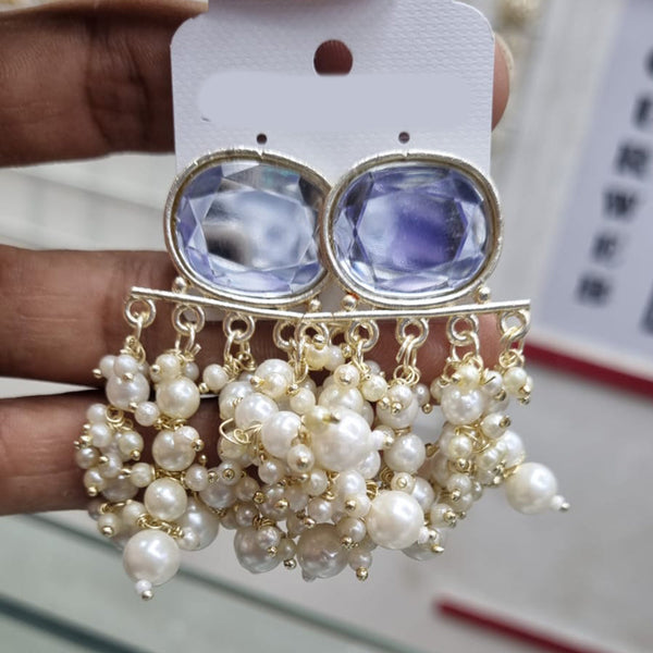 Naitika Arts Gold Plated Crystal Stone Dangler Earrings