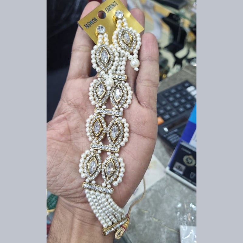 Naitika Arts Gold Plated Austrian Stone And Beads Choker Necklace Set