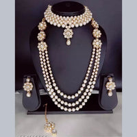 Naitika Arts Gold Plated Austrian Stone And Beads Double Necklace Set