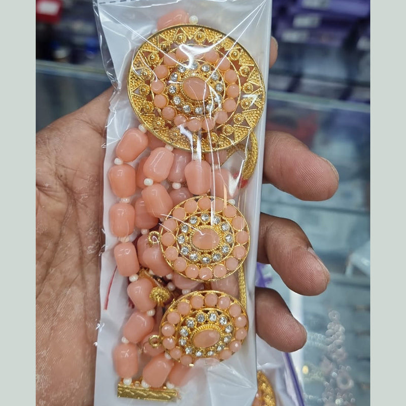 Naitika Arts Gold Plated Austrian Stone And Beads Choker Necklace Set