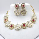 Naitika Arts Gold Plated Kundan Stone And Pearl Choker Necklace Set