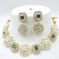 Naitika Arts Gold Plated Kundan Stone And Pearl Choker Necklace Set