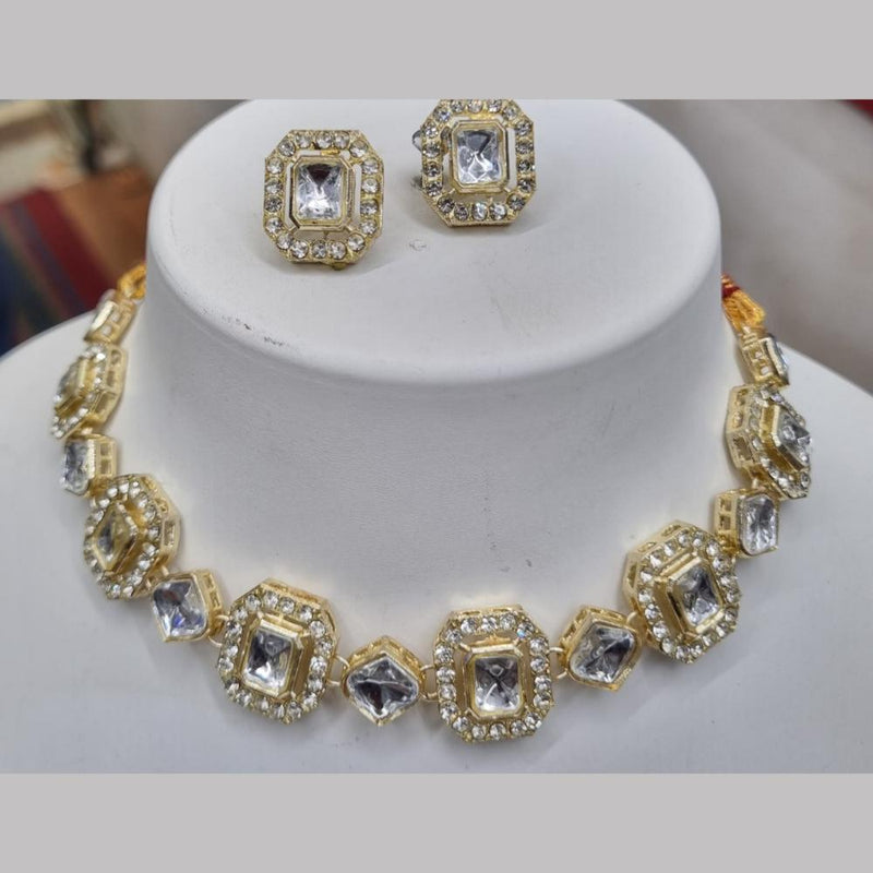 Naitika Arts Gold Plated Kundan Stone And Austrian Stone Choker Necklace Set