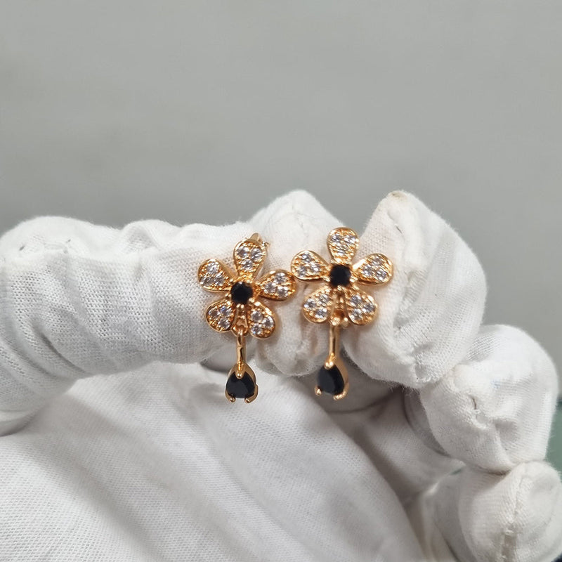 Naitika Art Gold Plated Austrian Stone Studs Earrings