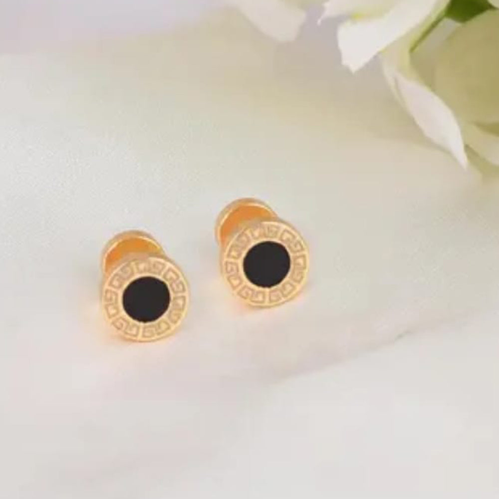 Naitika Art Rose Gold Plated Studs Earrings