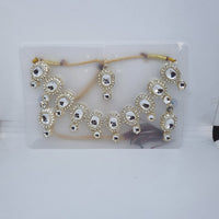 Naitika Arts Gold Plated Kundan Stone And Austrian Stone Necklace Set