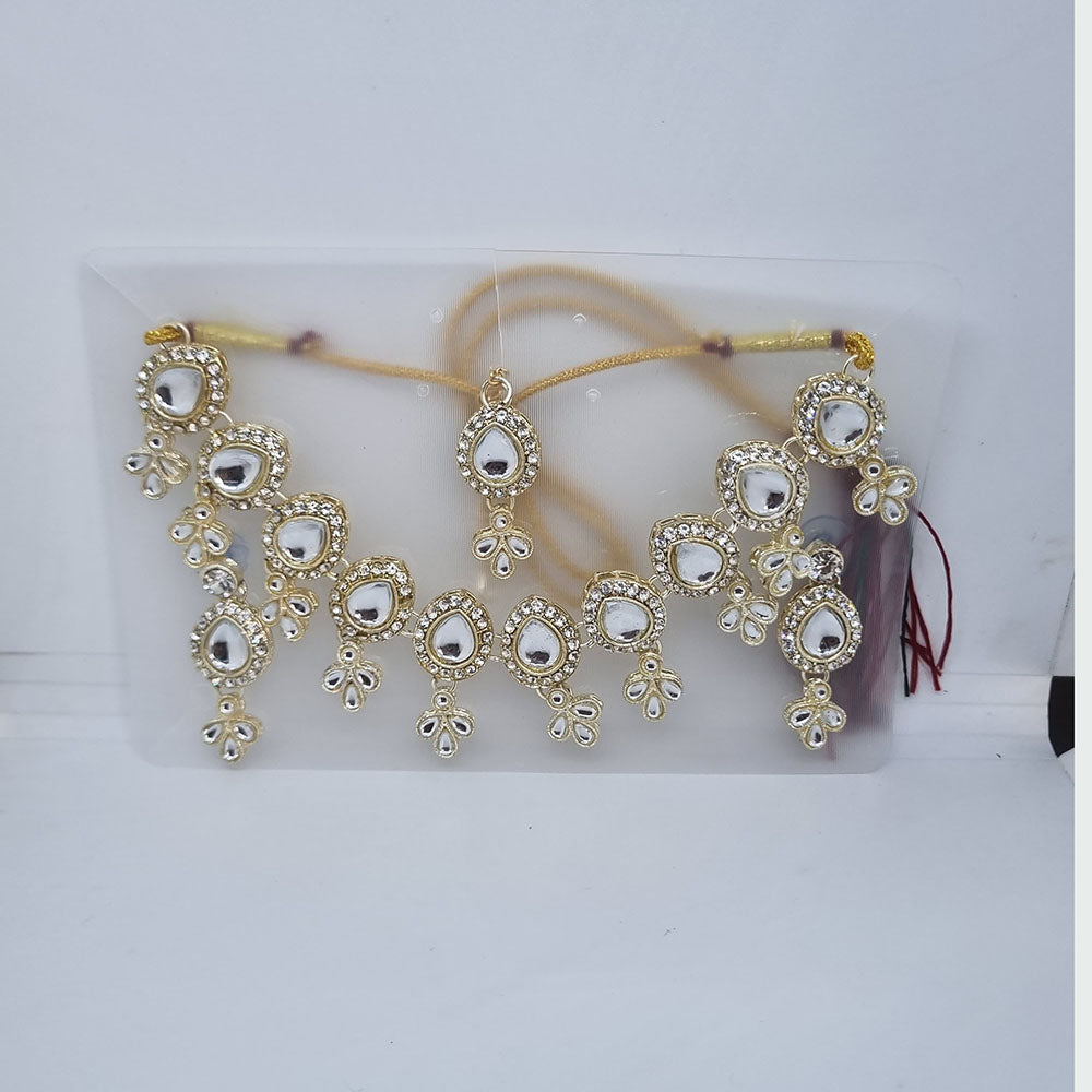 Naitika Arts Gold Plated Kundan Stone And Austrian Stone Necklace Set