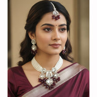 Naitika Arts Premium Beaded Austrian Stone Necklace Set