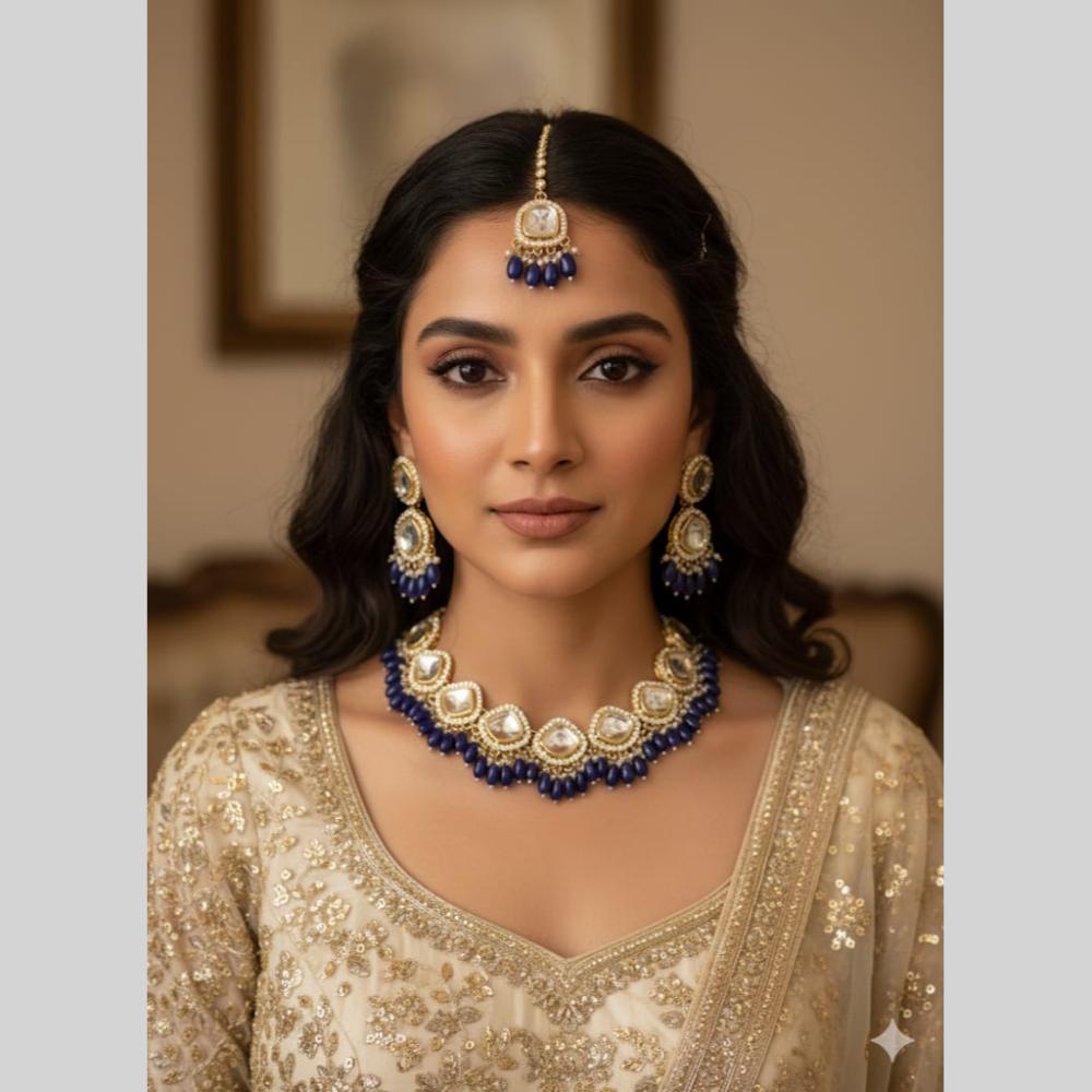 Naitika Arts Classic Kundan Stone And Pearl Necklace Set