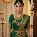 Naitika Arts South Indian Pota Stone And Temple Jewellery Necklace Set With Waist Belt