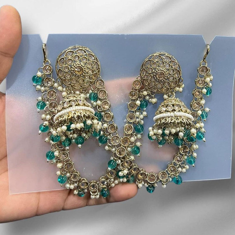 Shree Chamunda Jewellers Gold Plated Kanchain Jhumki Earrings