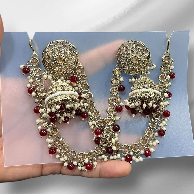 Shree Chamunda Jewellers Gold Plated Kanchain Jhumki Earrings