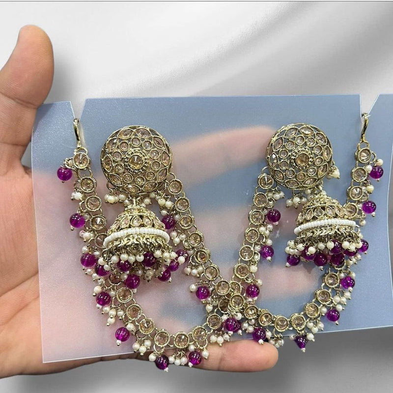 Shree Chamunda Jewellers Gold Plated Kanchain Jhumki Earrings