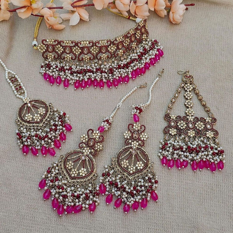 Shree Chamunda Jewellers Gold Plated Necklace Set