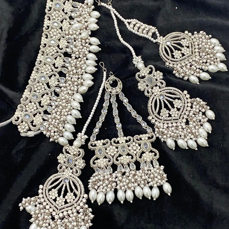 Shree Chamunda Jewellers Crystal Stone And Pearl Necklace Set