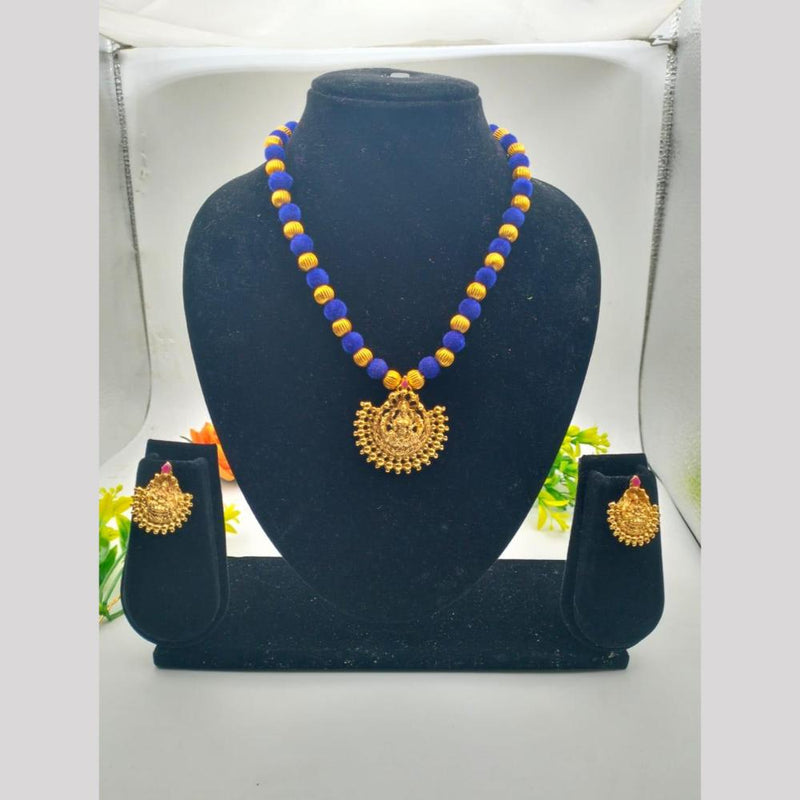 Shree Chamunda Jewellers Gold Plated Beads And Temple Necklace Set