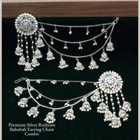 Shree Chamunda Jewellers Gold Plated Crystal Stone And Beads Kanchain Jhumki Earrings