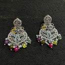 Shree Chamunda Jewellers Silver Plated Crystal Stone Dangler Earrings