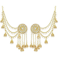 Shree Chamunda Jewellers Gold Plated Crystal Stone And Beads Kanchain Jhumki Earrings