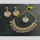 Shree Chamunda Jewellers Gold Plated Crystal Stone And Beads Necklace Set