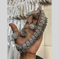 Shree Chamunda Jewellers Gold Plated Crystal Stone And Beads Necklace Set
