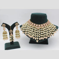 Shree Chamunda Jewellers Gold Plated Crystal  And Pota Beads Choker Necklace Set
