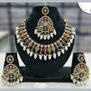 Shree Chamunda Jewellers Designer Austrian Stone And Beads Necklace Set With Mangtikka