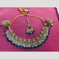 Shree Chamunda Jewellers Traditional Austrian And Beads Necklace Set With Mangtikka