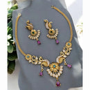 Shree Chamunda Jewellers Elegant Austrian Stone Peacock Design Necklace Set