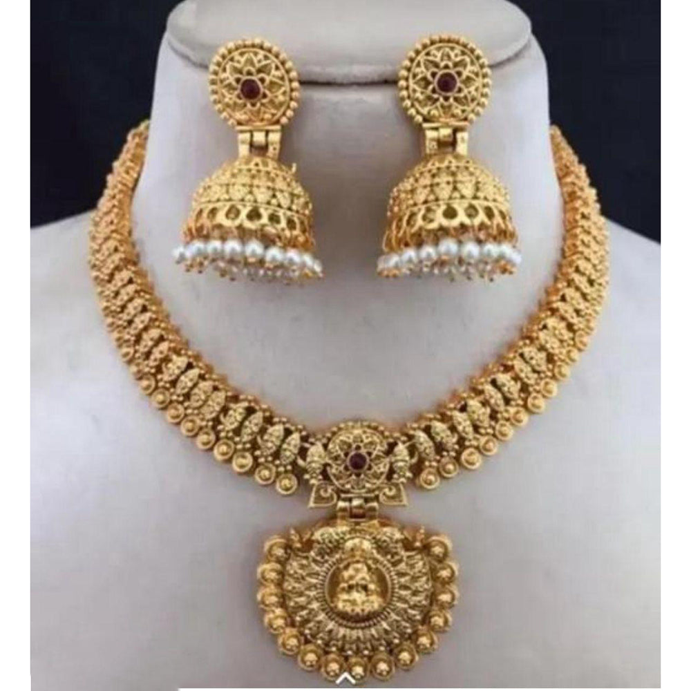 Shree Chamunda Jewellers Designer Pota Stone Temple Necklace Set