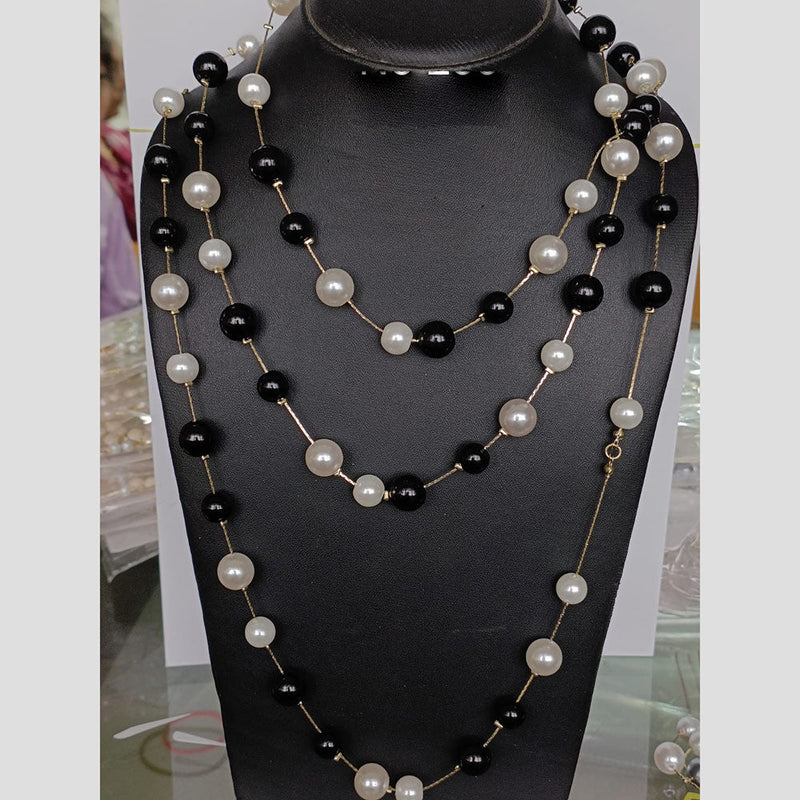 Tarohi Jewels Silver Plated Multi Layer Pearl Necklace