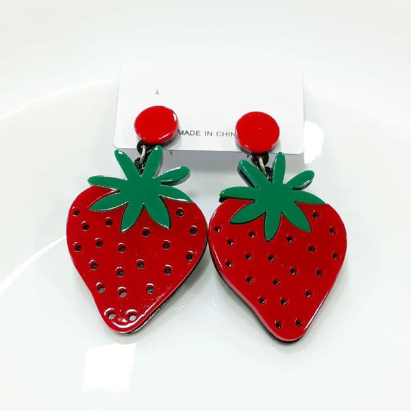 Tarohi Jewels Cute Korean Style Strawberry Shape Earrings