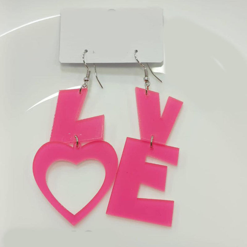 Tarohi Jewels Cute Korean Style Love Shape Earrings