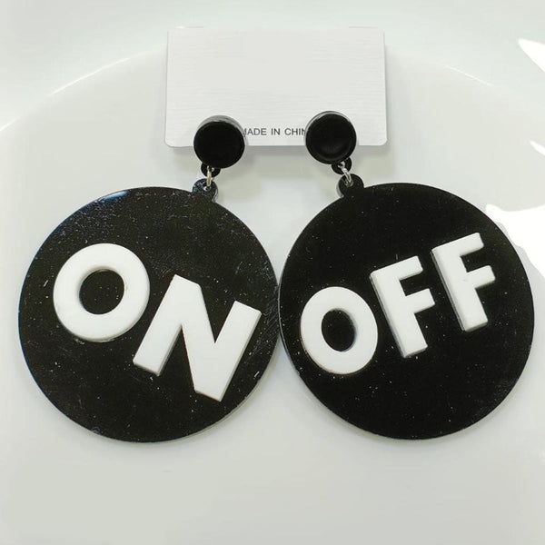 Tarohi Jewels Cute Korean Style ON OFF Shape Earrings