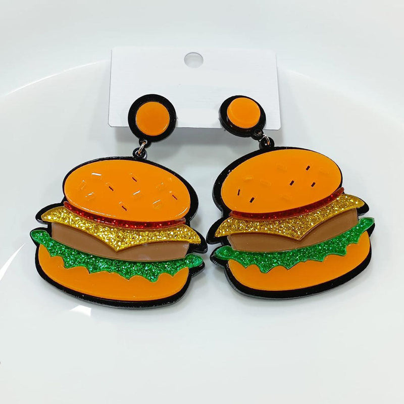 Tarohi Jewels Cute Korean Style Burger Shape Earrings