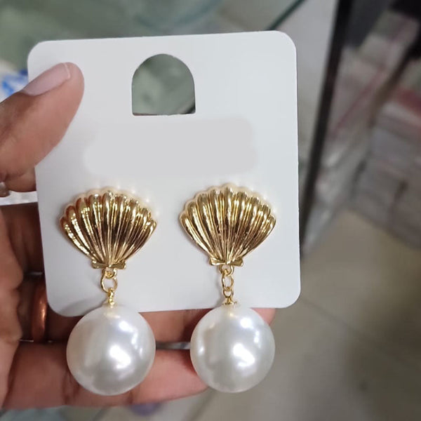 Tarohi Jewels Gold Plated Pearl Dangler Earrings