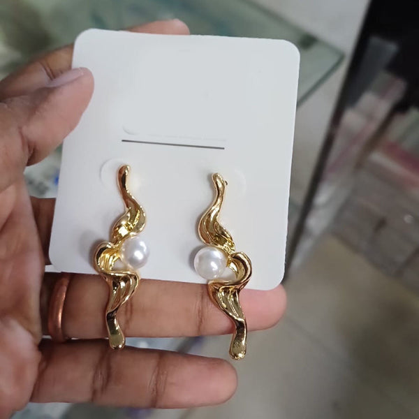 Tarohi Jewels Gold Plated Fancy Pearls Dangler Earrings