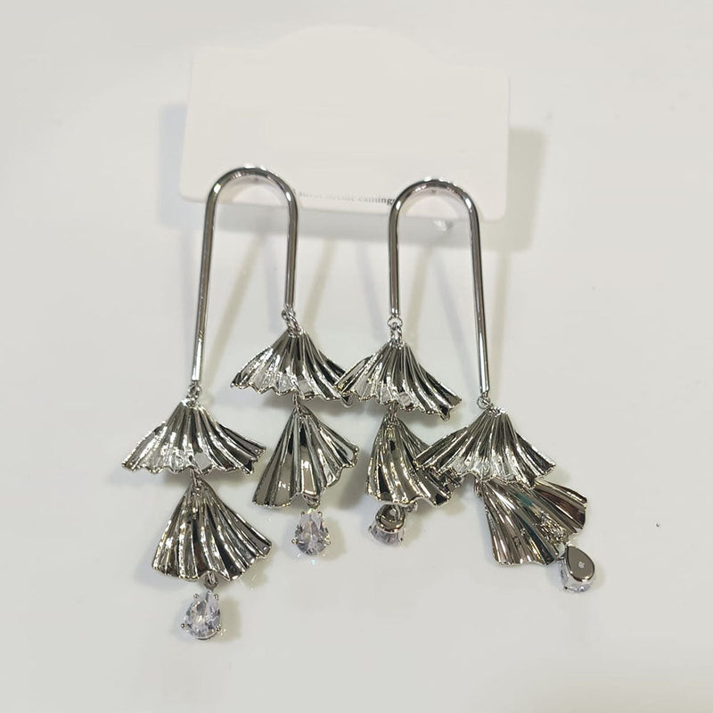 Tarohi Jewels Silver Plated Fancy Dangler Earrings