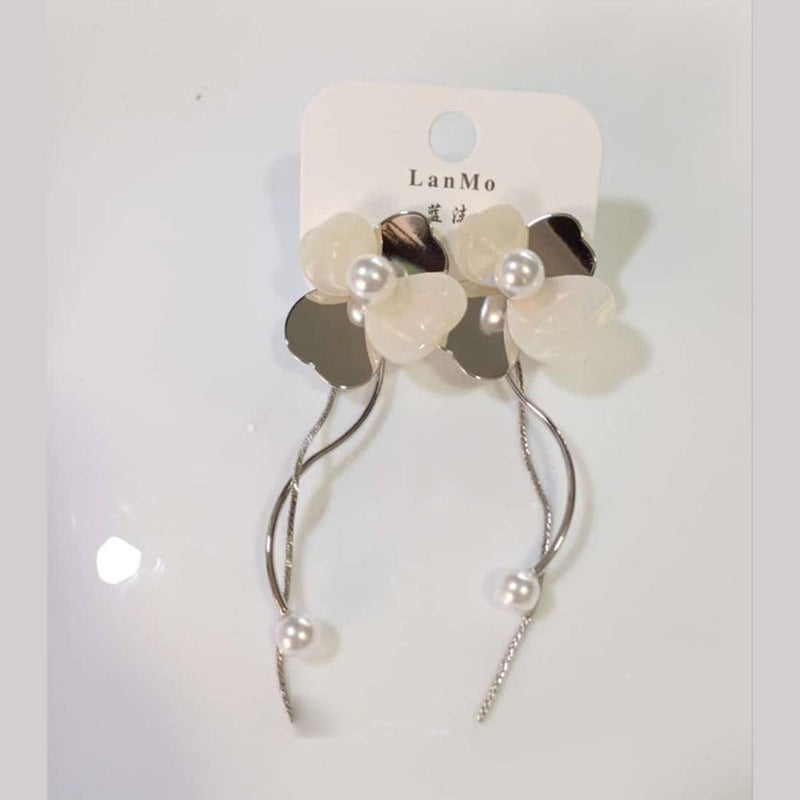 Tarohi Jewels Silver Plated Fancy Pearls Dangler Earrings