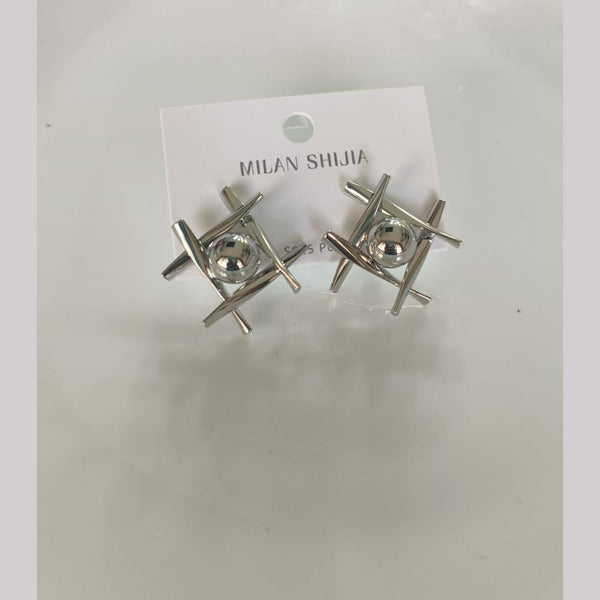 Tarohi Jewels Silver Plated Fancy Studs Earrings