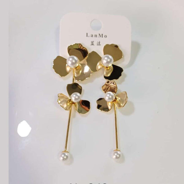 Tarohi Jewels Gold Plated Fancy Pearls Dangler Earrings