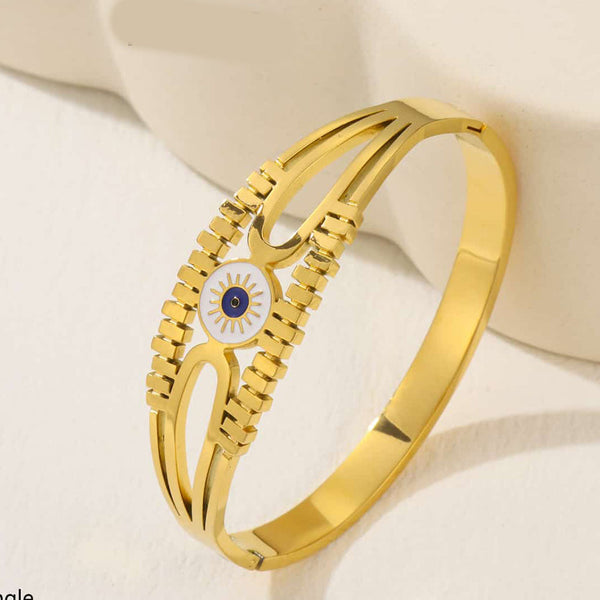 Tarohi Jewels Gold Plated Evil Eye Openable Bracelet