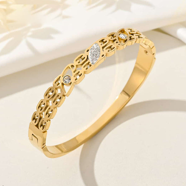 Tarohi Jewels Gold Plated Austrian Stone Openable Bracelet