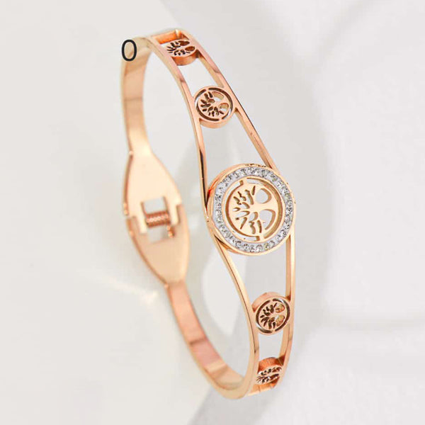 Tarohi Jewels Rose Gold Plated Austrian Stone Openable Bracelet