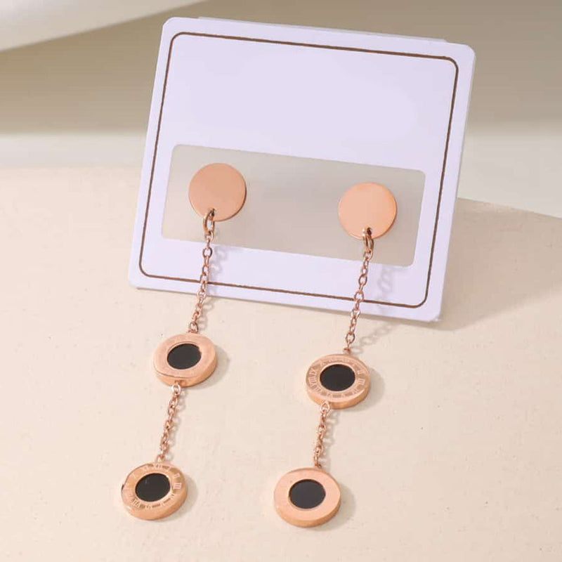 Tarohi Jewels Rose Gold Plated Fancy Dangler Earrings