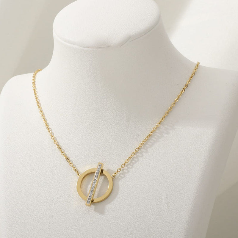 Tarohi Jewels Gold Plated Austrian Stone Chain