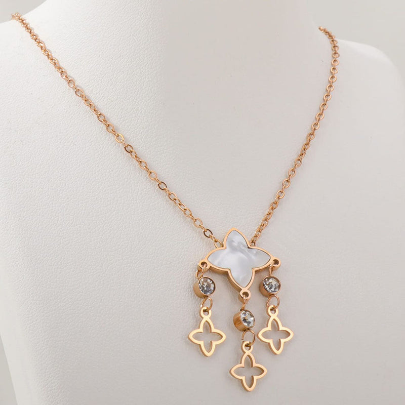 Tarohi Jewels Rose Gold Plated Austrian Stone Chain