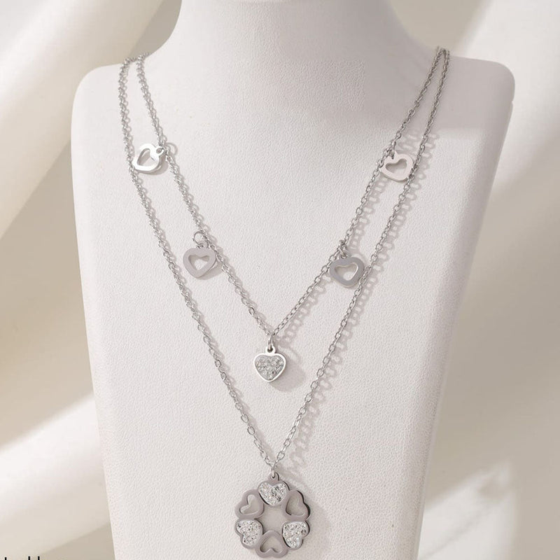 Tarohi Jewels Silver Plated Austrian Stone Chain